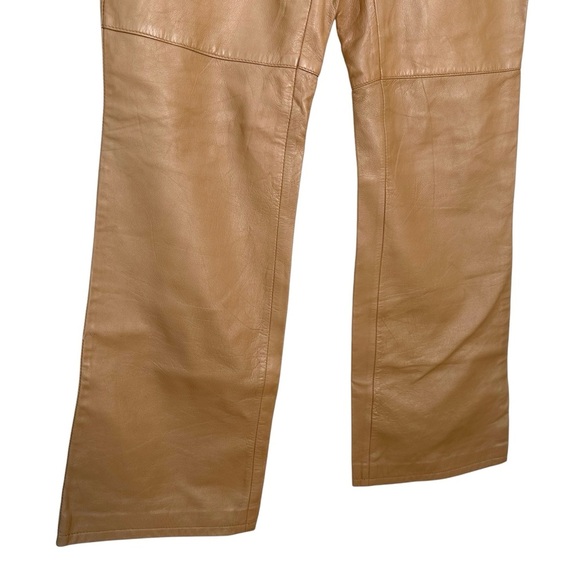 Old Navy Vintage Y2K Tan Leather Pants Size 6 - Picture 2 of 11